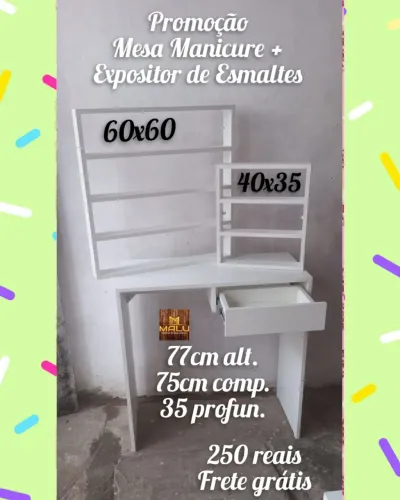 Mesa Manicure + Expositor de Esmaltes - Promoção!