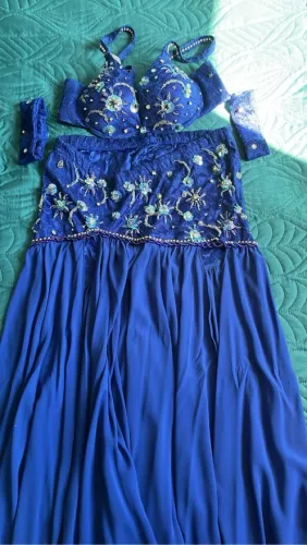 Conjunto de Dança do Ventre Azul Royal