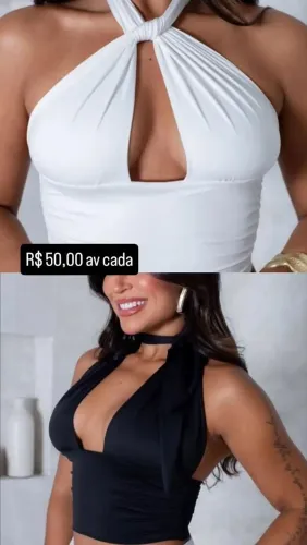 Cropped multiformas branco e preto Tam único