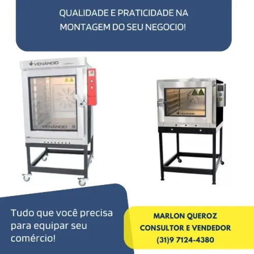 Forno Turbo a Gás 5/8 Esteiras Venâncio Monofásico 127/220V Novo