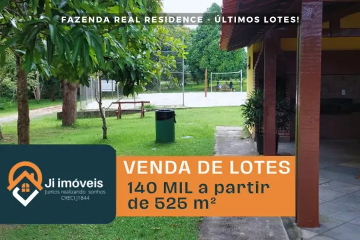 FINANCIAMENTO para você!! Lotes na Fazenda Real por 140 mil!!!