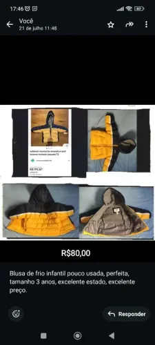 Blusa de frio infantil 3 anos