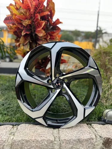 Jogo De Rodas Honda Type-R Preto Diamantado 5x114 - 19x8,5 Offset 35