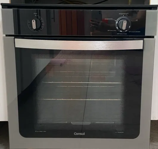Forno A Gas Embutir Preto Inox 78l 62x60x58cm 220v - Consul - Forno a gás de embutir