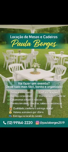 Locação de mesas e cadeiras