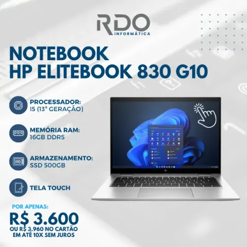 Notebook HP TOUCH 830 Core i5 13th 16gb RAM ddr5 SSD 500gb