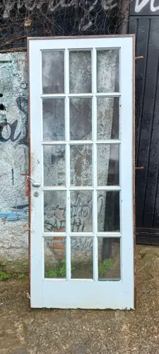 PORTA DE MADEIRA ANTIGA COM BATENTE DE FERRO /// R$1200,00