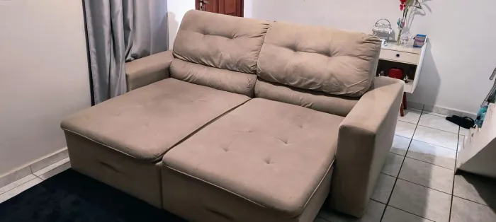 Sofá Retrátil 2,10m - 2 Lugares, Confortável e Espaçoso