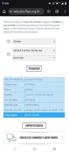 Citroen C4 GLX 2.0 Flex 16V 5P Aut. 2010