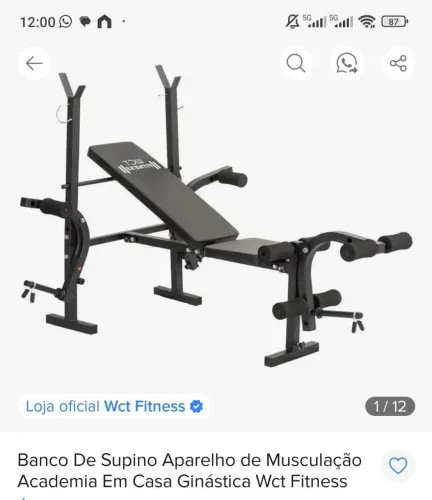 Banco de supino aparelho de musculação
