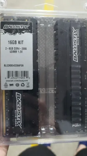 Kit Memória DDR4 Crucial Ballistix Elite, 2x 8 Gb (16 Gb) 2666 MHz
