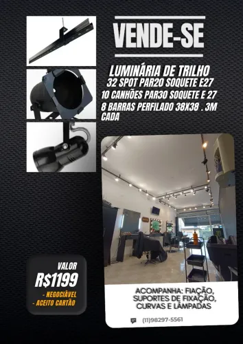 Luminária de trilho