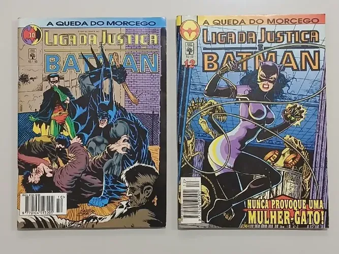 HQ Liga da Justiça e Batman A Queda Do Morcego Kit 10 Revistas Ed Abril Jovem 1995