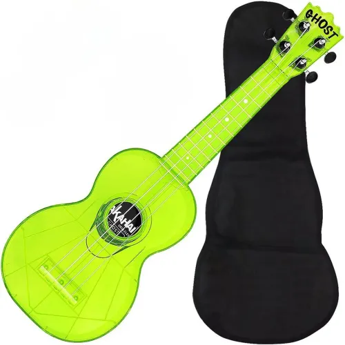 Ukulele acrílico verde neon + case 