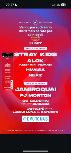 2 ou 1 ing Rock in rio dia 11