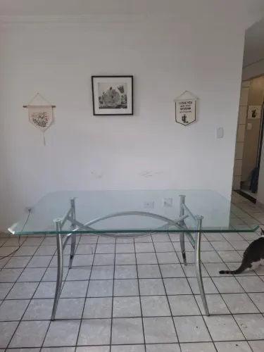 MESA DE VIDRO MEDE 1,59 x 0,85 POR 380,00 APENAS DINHEIRO OU PIX