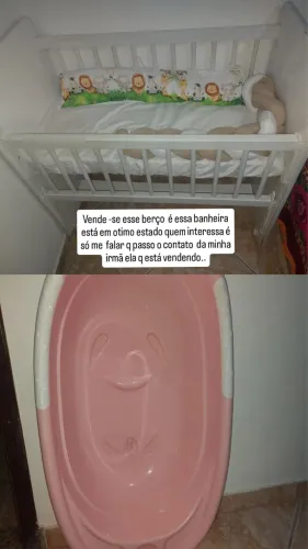 Vende se berço e banheira