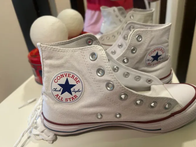 All star converse branco cano alto 36
