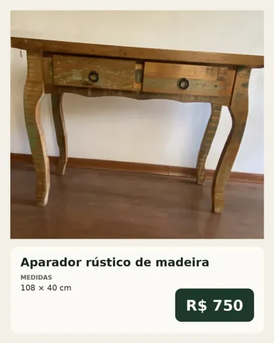 Aparador Rústico de madeira de demolição