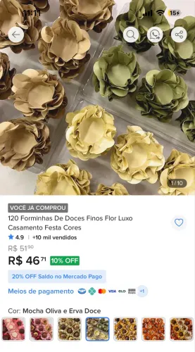 120 forminhas finas de flor para casamento