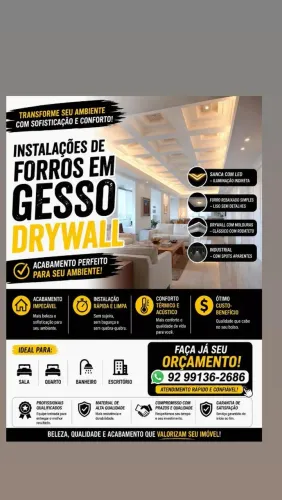 Forro de gesso drywall