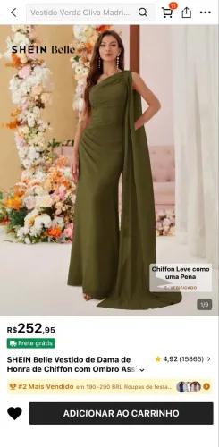Vestido de Festa Shein Novo