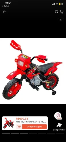 Motinha elétrica infantil