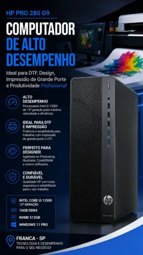 Hp 280 g9 i5 13°g 16gb ddr4 nvme 512 (novo)