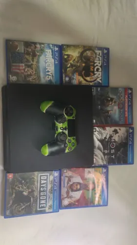 Ps4 Slim Tb original, com documentação e tudo, 6 jogos midia física e um controle