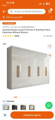 Guarda roupa 8 portas 