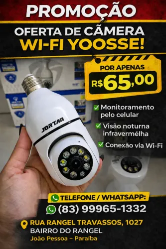 Câmera de segurança Wi-fi Yoosse Bocal Branca Full HD 360° Temos para Pronta Entrega