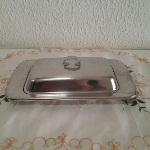 *ANTIGUIDADE* manteigueira retangular aço inox wolff inox