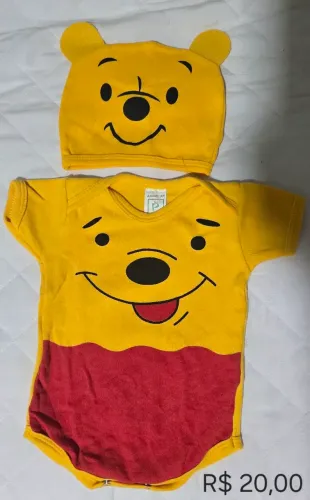 Boddy e toquinha Ursinho Pooh - Tamanho P
