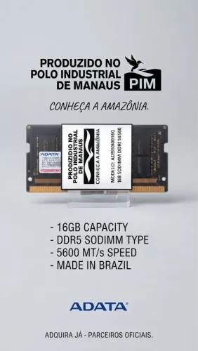 Memória RAM Notebook 16GB DDR5 5600MHz ADATA - Lacrada/PIM