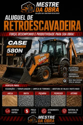 Aluguel de Retroescavadeira ? Mestre da Obra