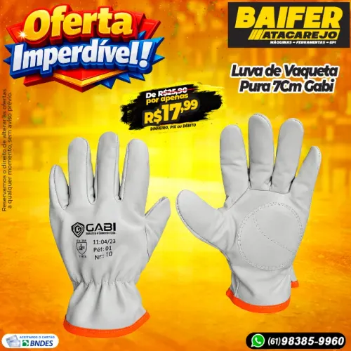 Luva de Vaqueta Pura 7Cm Gabi