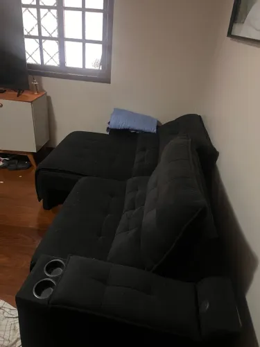 Sofá retrátil preto