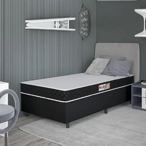 Cama Box Solteiro + Colchão 1,88x0,88