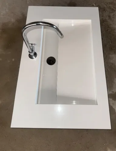 Pia esculpida em porcelanato