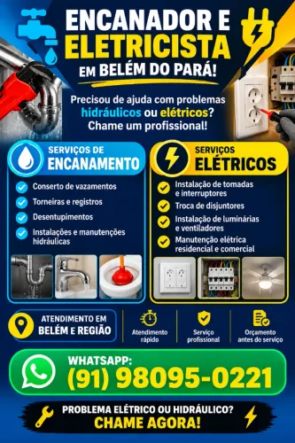Encanador / Eletricista em Belém