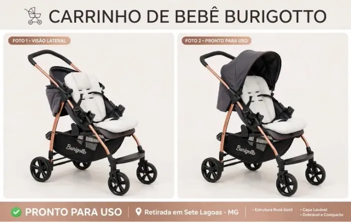 Vendo carrinho de bebê semi novo