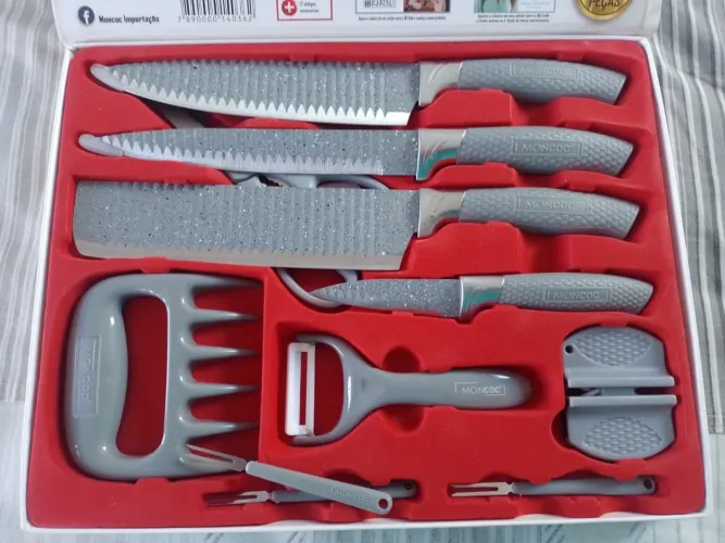 Conjunto de facas profissional para churrasco - Moncoc 12 peças