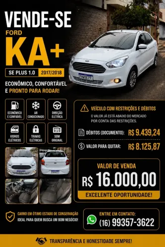 Ford KA+ Sedan 1.0 Tivct Flex 4P 2018