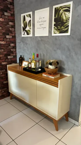 Buffet Aparador 3 Portas Ripado Astúrias 136cm - ViaNossa