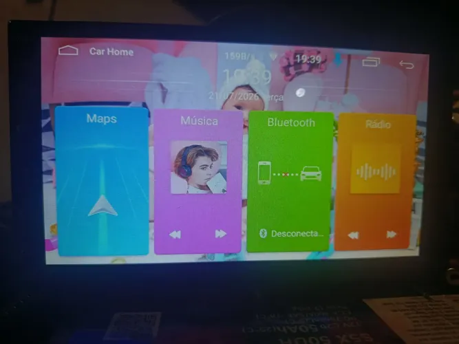 Central multimídia Android para carro usada funcionando