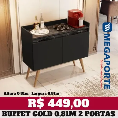 Buffet Sala 0,81m 2 Portas (NOVO) Entrega Grátis!