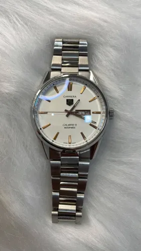 Relógio Automatico Fundo Branco com Fundo de Vidro 