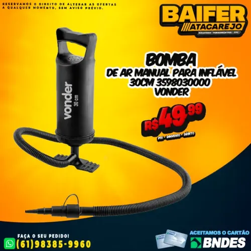 Bomba de Ar Manual Para Inflável 30Cm * Vonder