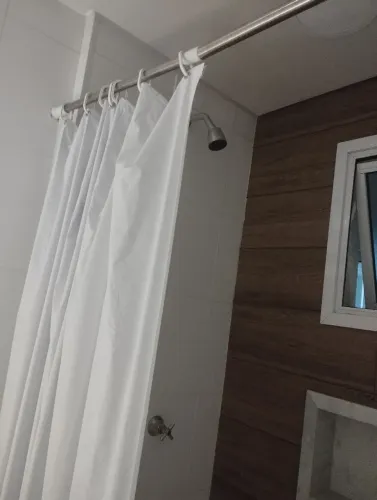 Varão Extensível + Cortina Para Box Banheiro