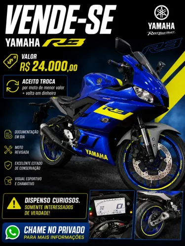VENDO MOTO R3 ACEITO TROCA COM MOTO INFERIOR MAIS VOLTA